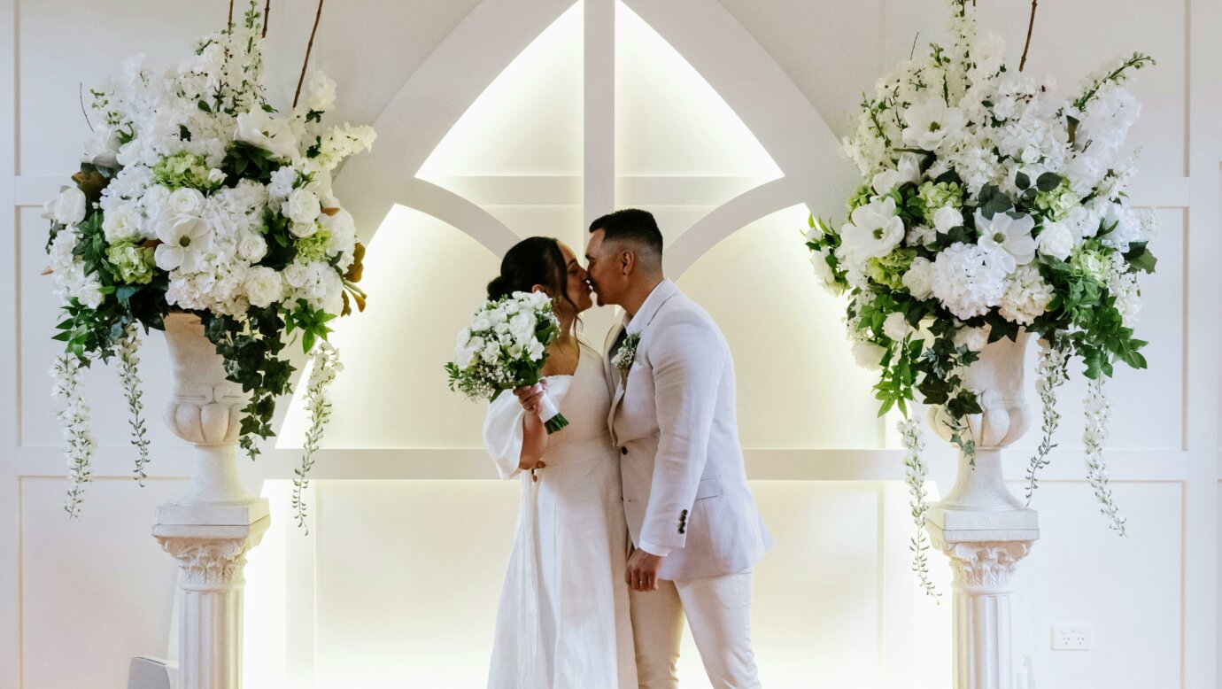 couple inside chapel