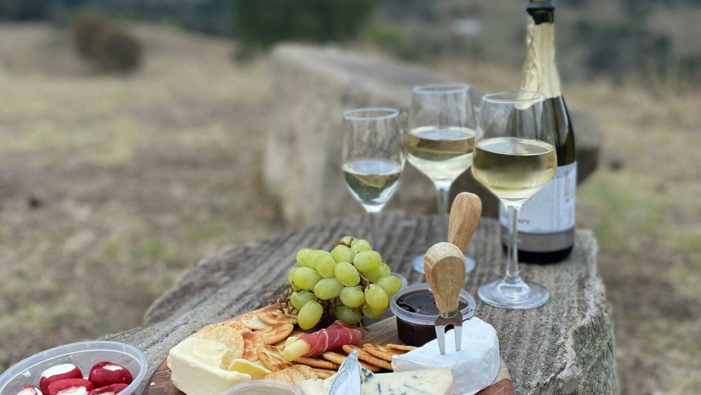 Picnic at the top of the hill at Country Mile Escape. Taking in the magnificent view of the valley.