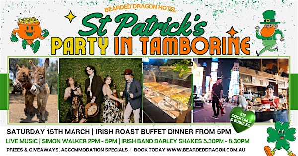 St Patrick's Party in Tamborine! Irish Roast Dinner Buffet & Irish Band